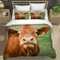 NESKX Vieh Bettwäsche Für Mädchen Jungen 135X200 Bettbezug Mit Reißverschluss & 80 * 80Cm Kissenbezug Kuh Motiv Mikrofaser Winter Warm Bettwäsche Sets 3 Teilig,A32