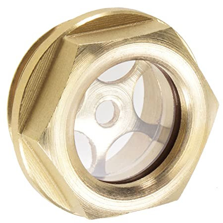 M METERXITY Niveau d'huile Voyant Verre avec Joint torique - Air Compresseur Raccords Vérifiez le Niveau d'huile la pompe, Appliquer au réservoir (G3/4, Jaune)