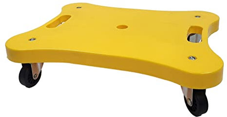 BUSDUGA 4262 Rollbrett mit Griff, 40x31x9,5cm, Scooter Board, belastbar bis 50kg, erhältlich in vier Farben (Gelb)