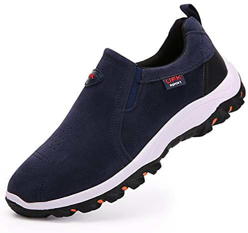 Sudychen Zapatillas de Deporte para Hombre sin Cordones Slip On Sneakers Transpirables Zapatillas de Correr Senderismo Verano Outdoor Negro