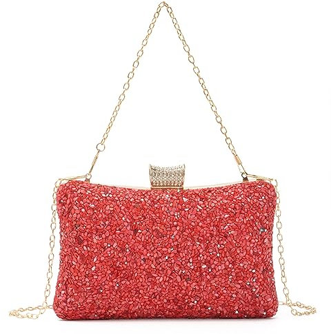 Syrads Vintage Clutch Evening Handbags Dinner Bags Ladies Pures Wedding Party Handbag Purse,Red