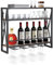 COSTWAY Portabottiglie per Vino da Parete Industriale, Scaffale di Stoccaggio per Vino a Parete a 2/3 Livelli con Porta Calici, in Metallo, per Casa, Bar, Cucina, Ristorante (80 x 20 x 63 cm)
