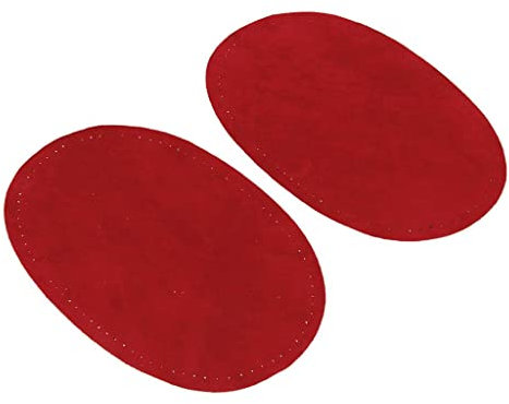 Tiuimk Parches ovalados para coderas, 1 par, color rojo oscuro