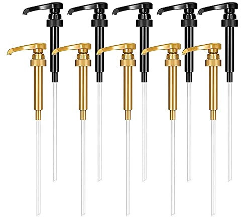 10 PiècesPompe Sirop Pas de Gouttes, Pompe a Sirop Réutilisables pour Bouteilles de 750 ML, Distributeur Sirop, pour Café, Sirops, Sauce Tomate