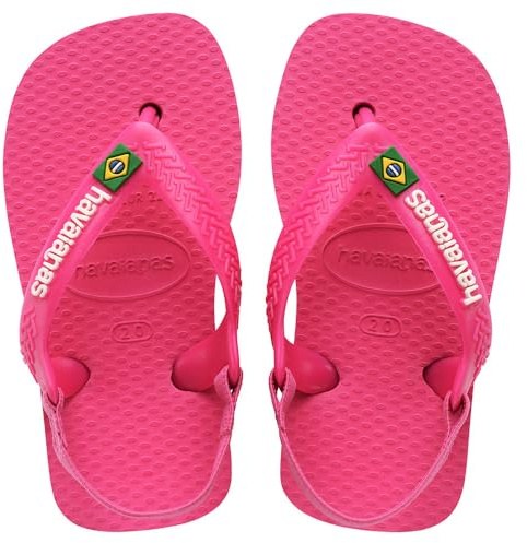 Havaianas Unisex Kinder Baby Brasil Logo II FlipFlops Pink Flux/White 25 EU