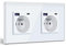 BSEED Double Prise Murale avec USB C PD20W,Prise de courant à Encastrer,16A Prise de Courant Alternatif avec Panneau en Verre,Chargeur Rapide Multiprises avec 1USB C 20W,Idéal pour Maison,Bureau-Blanc