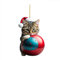 Weihnachtsbaum Katzen Anhänger 2D Acryl Weihnachts Deko Cartoon Acryl Weihnachten Hunde Dekorationen Weihnachtsanhänger Weihnachtsbaumschmuck Ornament Anhänger Funny Katze Auto Anhänger(A09,8cm)