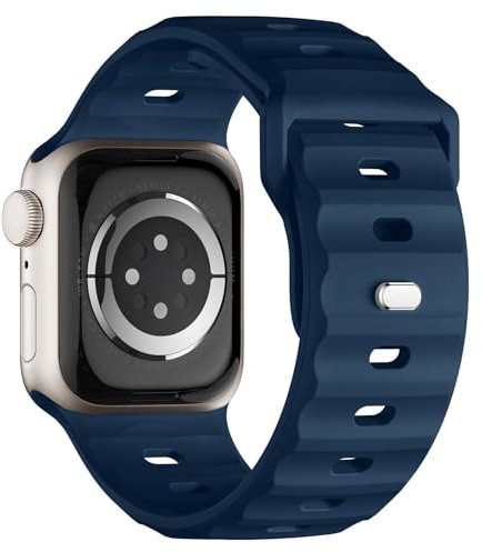 Pulsera deportiva compatible con Apple Watch Ultra 2, 49 mm, 46 mm, 45 mm, 44 mm, 42 mm, para hombre, silicona resistente al agua para Apple Watch 10 9 8 SE 7 6 5 4 3 Ultra, azul océano