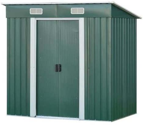 IZTOSS Abri de Jardin Metal - 2.45 m² 197x123x182CM - Debarras avec Toit en Pente, Porte coulissante et Fondation - Couleur Verte
