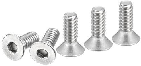 DTGN #10-24 x 1/2 Vis à Tête Cylindrique à Six Pans Creux, Lot de 50 Vis à Tête Plate en Acier Inoxydable 304, Filetage Complet, Boulons Fraisés