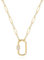 KOOUNUATA 18K Gold Paperclip Chain Necklace Fashion CZ Pave Oval Screw Lock Carabiner Clasp Pendant Necklace Geometric Link Chain Layering Jewelry for Women