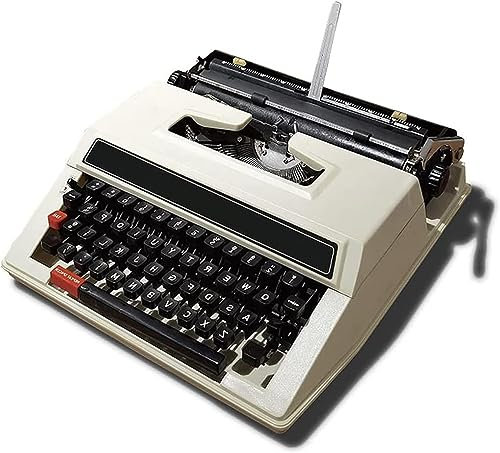 Tragbare Schreibmaschine für Textverarbeitung, altmodische manuelle Schreibmaschine – inklusive Doppelspule, schwarz-rotes Farbband