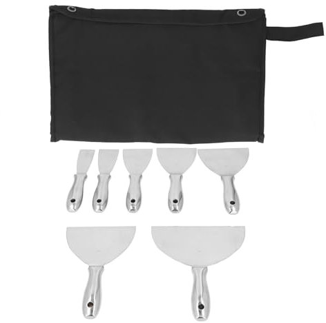 Stainless Steel Drywall Set 8Pcs, Putty for Repairing Walls, Patching, Painting, Scraping, Removing Wallpaper, with Storage Bag