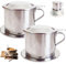 Vietnamese Coffee Dripper 2Pcs Set Stainless Steel Coffee Dripper Set Includes Lid, Tray, Filter, Vietnamese Coffee Maker with Handle, Slow Drip Coffee Maker, Vietnamese Coffee Filter, Coffee Drippe
