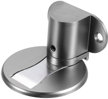 PATIKIL Invisible Magnet Door Stop, 1 Pack No Drilling Adjustable Floor Mount Door Stop Holder with Self Adhesive & Screw Mount for Home Office Bedroom Keep Door Open, Gray