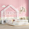 BXEYXE 140 x 200cm Kinderbetten, Flachbetten, Hausbetten mit Geländer, Kinderbetten mit Nachttischen, Weiß