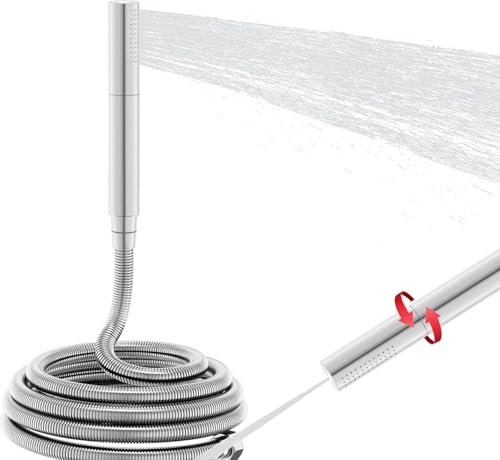High Pressure Brass Hand Held Shower Head with 59 Inch Hose, Water Saving Bath Shower Wand Handheld Shower Head, Chrome