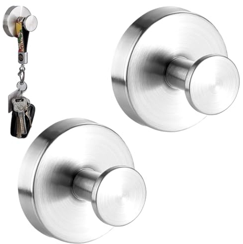 vcsjw 2 Stück Edelstahl Saugnapf Haken Handtuchhalter Ohne Bohren Saughaken Extra Stark Küche Handtuchhalter für Fenster Glas Bad
