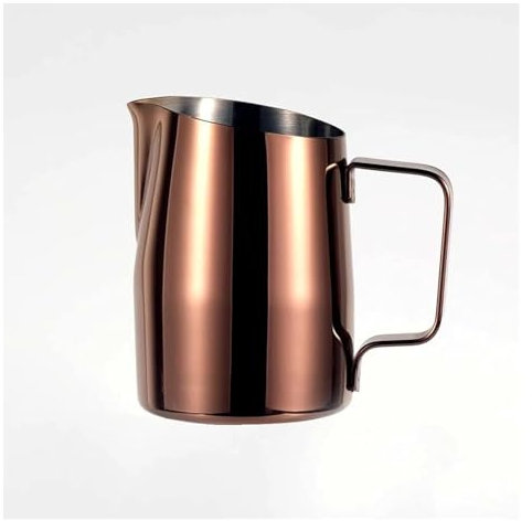 Milk Jug,Milk Frother Jug,Coffee Pitcher Stainless Steel Milk Frothing Jug Mugs Espresso Coffee Pitcher 450ML/600ML Barista Craft Frothing Jug Barista Accessories(Rose Gold,600ml)