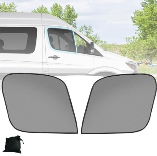 POPUBBY Mosquitera para Puerta Delantera Coche para Sprinter High dach 2007-2024, 2 Unidades magnéticas Malla para Ventana Lateral del Coche con Bolsa de almacenaje