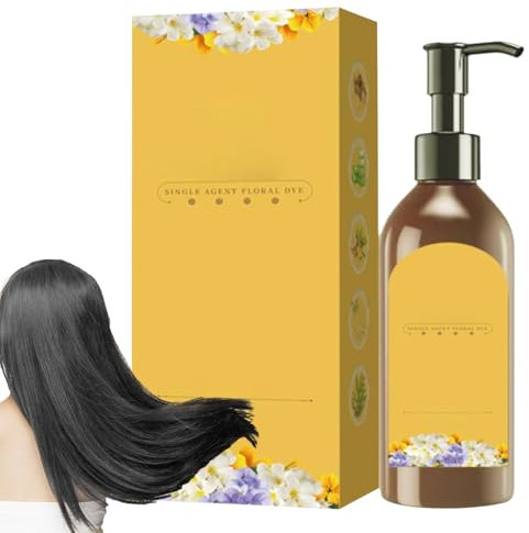 Champú Tinte Pelo, 300ml Champu Tinte Canas Mujer Hombre, Champús De Color Tintes Pelo, Champús Color Negro Shampoo Tintes Canas Instantáneo Cubre Canas, Shampoo Colors Pelos En Minutos