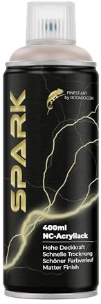 SPARK Sprühdose 400ml – Matte Sprühfarbe für Künstler, DIY, Modellbau & Möbel – Hohe Deckkraft, schnelltrocknende Spraydose - Terrakotta Pastellgrau