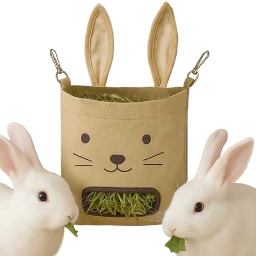 Zyntora Bunny Heu Tasche, Hängbare Kleintier Heuraufe, Aufbewahrungsbeutel Heuhalter Für Chinchillas Hamster Käfigzubehör Kleintiere Kaninchen