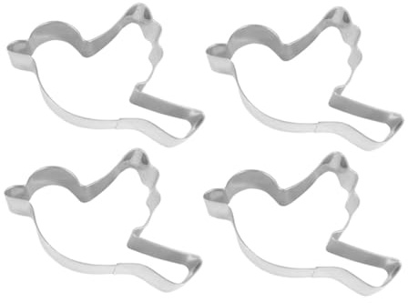 Emporte-pièces Oiseaux 4 Pièces en Acier Inoxydable pour Pâtisserie | Créatif, Résistant à Chaleur, Facile à Nettoyer, pour DIY et Cuisson Maison, Argenté