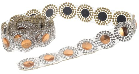 SMASOLO Nastro Strass Scintillante per Donne Cintura Decorativa con Diamanti in Vetro Nastro Glitter Fai da Te per Abiti Cinture e Accessori Materiale Artigianale Resistente e Facile da