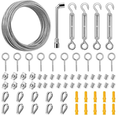 Stainless Steel Wire Rope Garden Line Kit Multi-Purpose Metal Cable