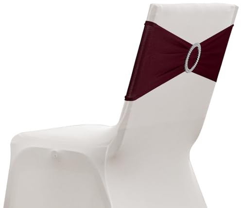sourcing map Paquete de 20 bandas elásticas para silla, banda elástica para silla con hebilla deslizante, lazos elásticos universales para bodas, fiestas, ceremonias, eventos, decoración de eventos