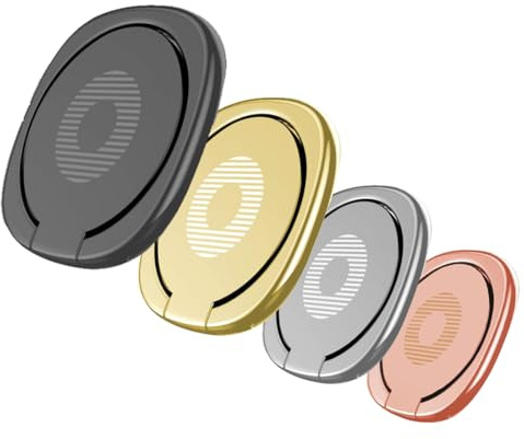 4 Piezas Anillo para Teléfono Móvil, Anillo Soporte para Movil 3 mm Ultrafino, El Soporte del teléfono móvil Giratorio de 360 Grados es Adecuado para Smartphone Tablet
