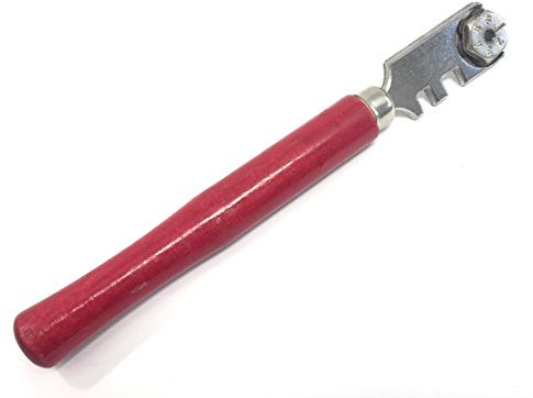 Glasschneider Ölschneider Sechsrad mit Abbrechkante Glas Schneider mit 6 Rädchen