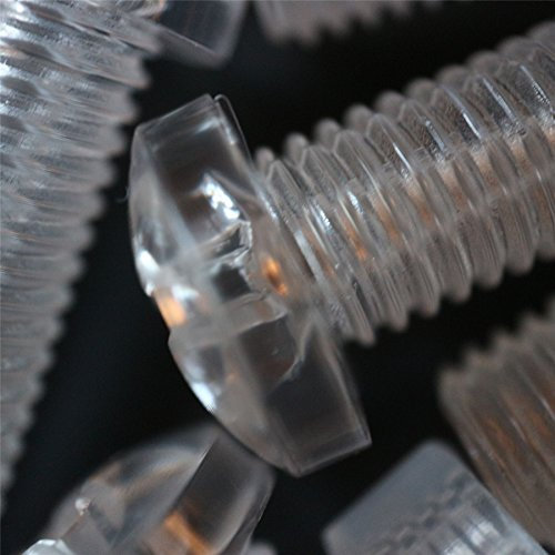 20er-Paket durchsichtige, klare M12 x 40mm Bolzen & Muttern mit Linsenkopf und Kreuzschlitz – Schrauben aus Plastik, Acryl, Kunststoff