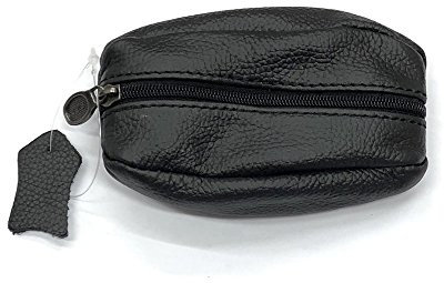 LOLUNA® Porte-Monnaie Homme Cuir véritable Souple Forme Grain de café - Bonne qualité - 1 côté - 1 Anneau Clé - Plusieurs Couleur - Noir