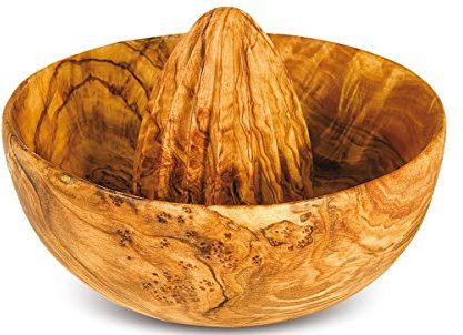SPREMIAGRUMI con ciotolina raccogli Succo in Legno olivo