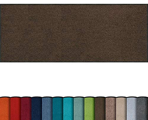 Erwin Müller Fußmatte Mainz, Schmutzfangmatte, Sauberlaufmatte uni braun Größe 60x180 cm - rutschfest, pflegeleicht, für Fußbodenheizung geeignet (weitere Farben, Größen)