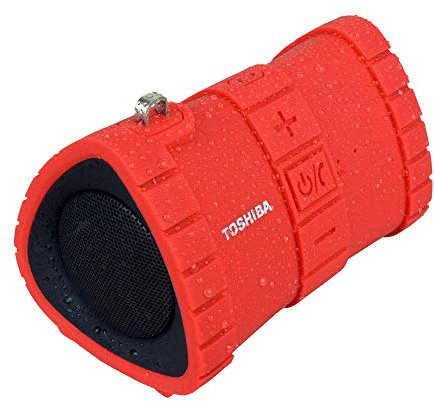 Toshiba TY-WSP100R Bluetooth Speaker | Wireless Speaker with 15 Hour Battery Life | Waterproof, Shockproof & Dustproof | Built-in Microphone | Deep Bass Technology