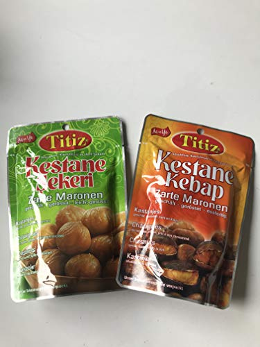 Kastanie - gebrauchsfertige Kastanien, geschält, geröstet (1 Packung leicht gesüßt und 1 Packung rostet, nicht geschweißt).