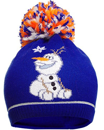 alles-meine.de GmbH Mütze/Strickmütze - die Eiskönigin - Frozen/Schneemann Olaf - Größe 53 - Baumwoll Futter/Baumwollmütze - Bommel - Bommelmütze/Pudelmütze - 100% B..