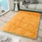 TAPISO Silk Teppich Shaggy rutschfest Senfgelb Einfarbig Antirutsch Hochflor Langflor Modern Schlafzimmer Wohnzimmer Bedvorleger ÖKO-TEX 80 x 150 cm