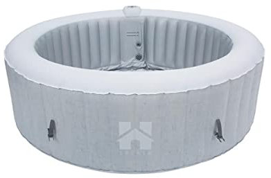 St. Moritz Splash aufblasbarer Whirlpool – Betongrau – Luxus Spa Pool für 6 Personen – 130 Düsen, 40°C Heizung, für Terrasse & Garten