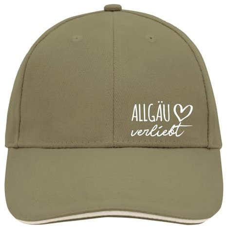 Huuraa Basecap Allgäu verliebt Geschenk Olive/Beige Allgäu Accessoire