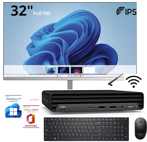HP 800 G6 Mini PC Ricondizonato | i5-10500 | 16GB RAM | 1TB SSD | Win 11 Pro + Office 2024 | Wi-Fi & BT | Opzioni Monitor & Kit Tastiera (Pc+Monitor32+Tastiera)