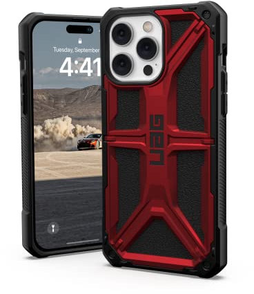 URBAN ARMOR GEAR UAG Designed for iPhone 14 Pro Max Case Red Crimson 6.7 Monarch Rugged Premium Protective Cover Lightweight Slim Shockproof Dropproof Compatible with Wireless Charging