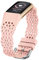 TOYOUTHS Lace Silikon Armband Kompatibel mit Fitbit Charge 6/Charge 5 Armband, Frauen Weich Sport Solo Loop Blume Ausschnitt Spitze Ersatzarmband für Charge 5, Pink