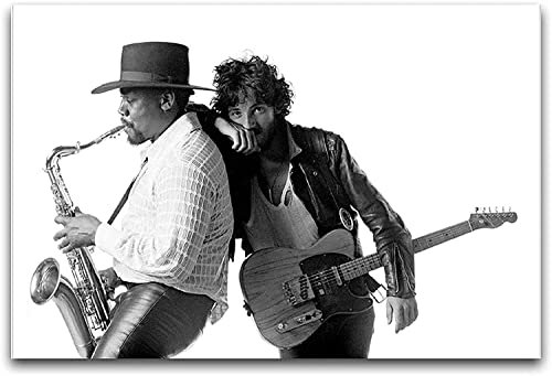 Enartly Leinwand Wandkunst Malerei Bruce Springsteen Clarence Clemons (Born to Run) Wandkunst auf Leinwand, Moderne künstlerische Wanddekoration 60x90cm Kein Rahmen