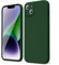 oakxco for iPhone 14 Plus Phone Case Liquid Silicone, Cute Thin Slim Soft Rubber TPU Plain Smooth Gel Cover for Women Girl, Matte Solid Protective & Shockproof, Dark Forest Green