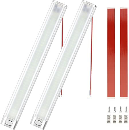 talifoca LED Innenbeleuchtung, Auto Innenlichtleiste, 12V-85V LED Innenbeluchtung Universalbeleuchtung, mit EIN/AUS-Schalter für Auto, LKW, Wohnmobil, Van, Wohnwagen, Boot, Küche (2PCS-120LED)