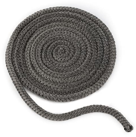 Joint de Poêle à Bois, 12 mm x 2,5 m Résistance à la Chaleur Joint Tressé Poele Joint Corde Joint de Cheminée Insert, Stove Door Seal, Couleur Grise